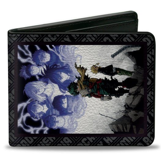 Bi-Fold Wallet - MY HERO ACADEMIA Izuku and All Might Dark Hero Arc and Title Logo Black/Gray