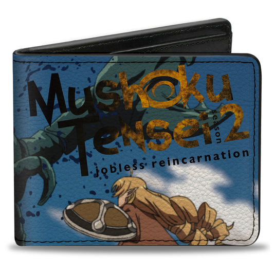 Bi-Fold Wallet - MUSHOKU TENSEI Elinalise Dragonroad Scorpion Battle Scene and Title Logo