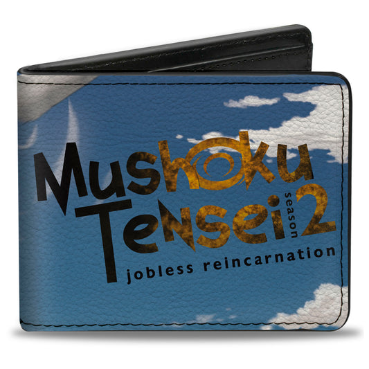 Bi-Fold Wallet - MUSHOKU TENSEI Rudeus Greyrat Aqua Heartia Scene and Title Logo