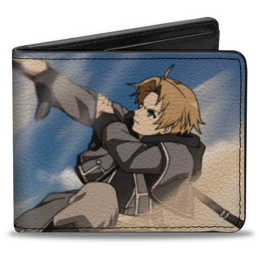 Bi-Fold Wallet - MUSHOKU TENSEI Rudeus Greyrat Action Scene and Title Logo