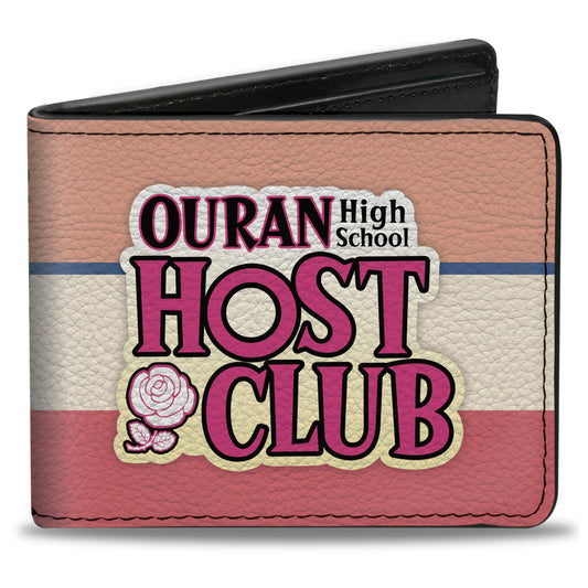 Bi-Fold Wallet - OURAN HIGH SCHOOL HOST CLUB Arabian Palace Group Pose and Title Logo Pinks