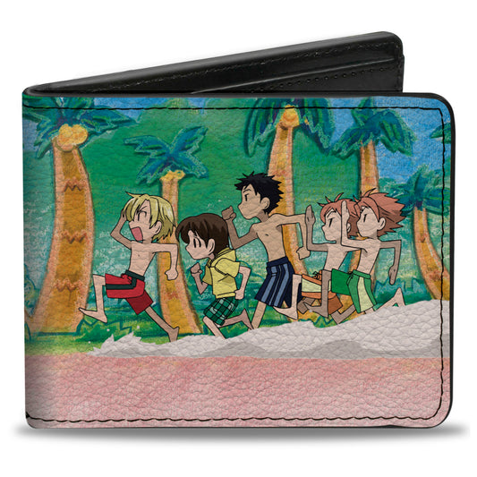 Bi-Fold Wallet - OURAN HIGH SCHOOL HOST CLUB Beach Run Group Pose and Title Logo Pink