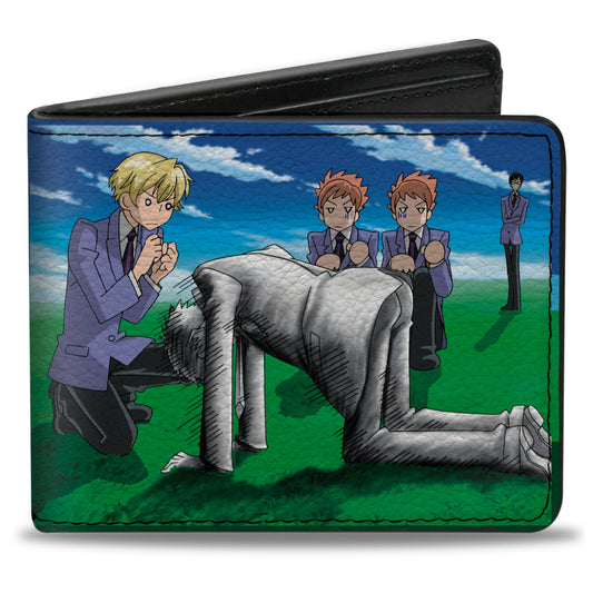 Bi-Fold Wallet - OURAN HIGH SCHOOL HOST CLUB Field Group Pose and Title Logo Blues