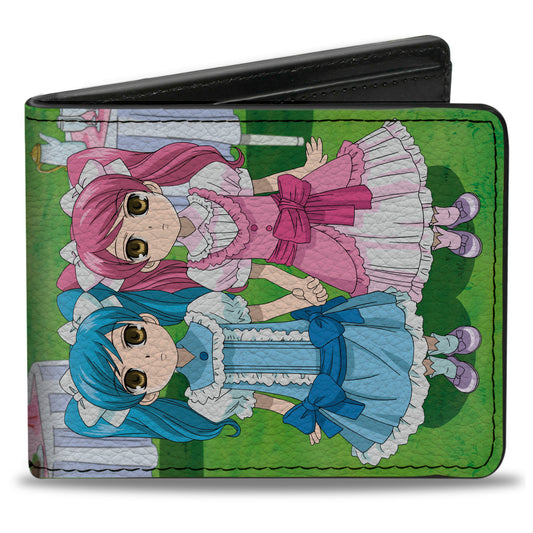 Bi-Fold Wallet - OURAN HIGH SCHOOL HOST CLUB Little Girl Hitachiin Twins Pose and Title Logo