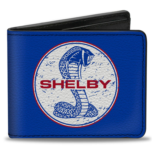 Bi-Fold Wallet - SHELBY Tiffany Split Weathered Blue Red White
