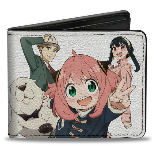 Bi-Fold Wallet - Spy x Family Forger Family Group Pose with Bondo White/Red