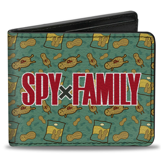 Bi-Fold Wallet - Spy x Family Peanuts Scattered and Title Logo Blue-Green