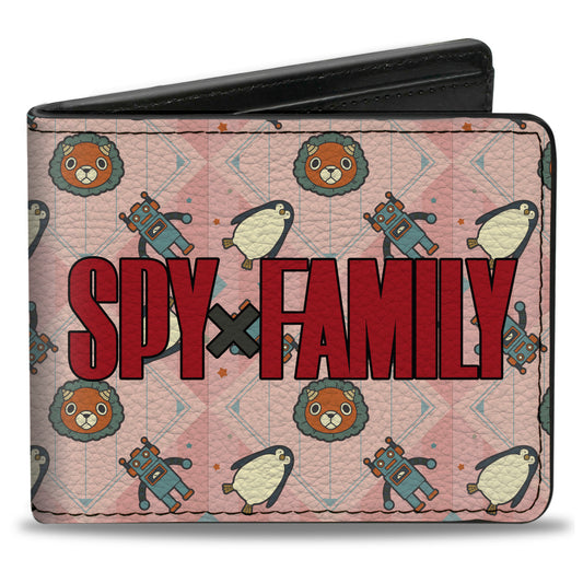 Bi-Fold Wallet - Spy x Family Anya Icons Plaid and Title Logo Pinks