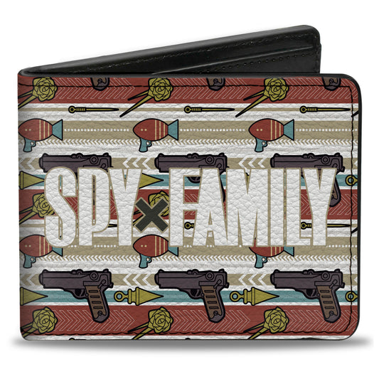 Bi-Fold Wallet - Spy x Family Weapons Stripe and Title Logo Multi Color