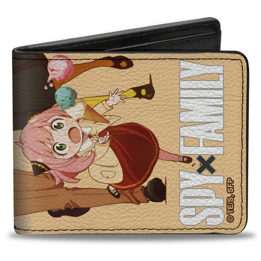 Bi-Fold Wallet - Spy x Family Forger Family Shopping Group Pose Beige