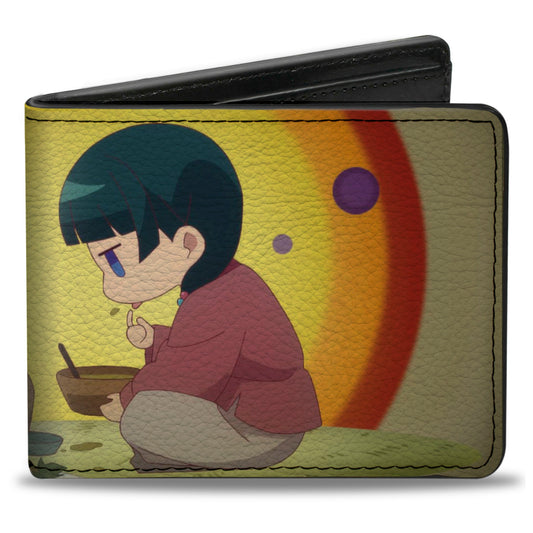 Bi-Fold Wallet - THE APOTHECARY DIARIES Maomao Eating Scene and Title Logo Yellows