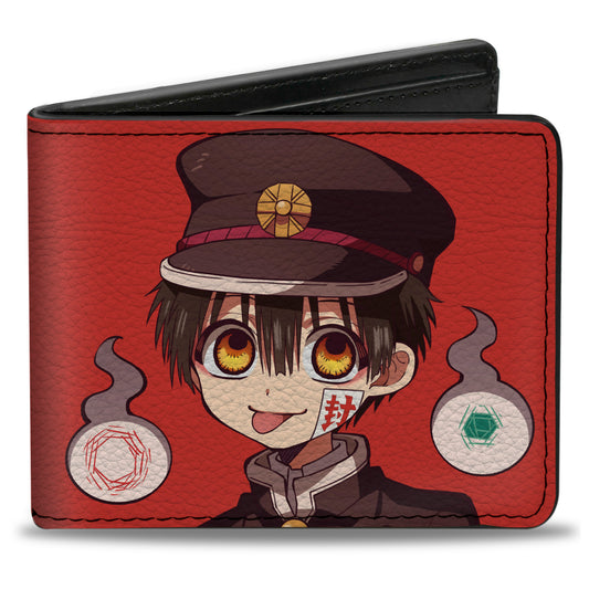 Bi-Fold Wallet - After-School Hanako-Kun Hanako Poses and Hakujouda Orbs Red