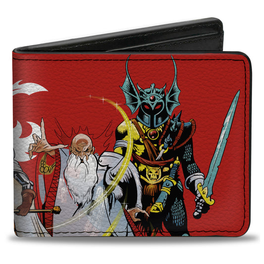 Bi-Fold Wallet - Dungeons & Dragons Five Action Figure Group Pose and Ampersand Logo Red/White