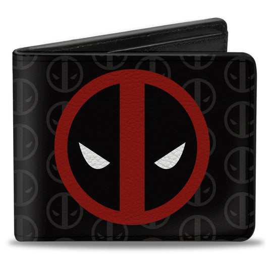 MARVEL DEADPOOL 

Bi-Fold Wallet - Deadpool Logo Centered/Monogram Black/Gray/Red/White