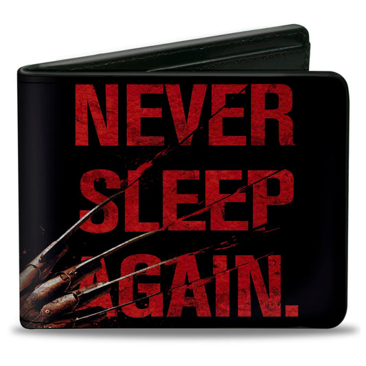 Bi-Fold Wallet - Freddy's Hand NEVER SLEEP AGAIN + A NIGHTMARE ON ELM STREET Black Red