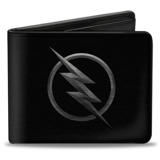 Bi-Fold Wallet - Reverse Flash Logo Black Silver Etching