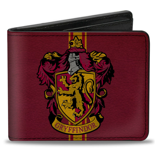 Bi-Fold Wallet - GRYFFINDOR Crest Vertical Stripe Burgundy Gold