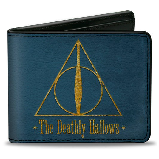 Bi-Fold Wallet - THE DEATHLY HALLOWS Symbol Blue Gold