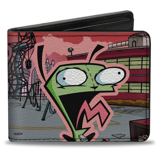 Bi-Fold Wallet - Invader Zim and GIR Dog Rooftop Scene