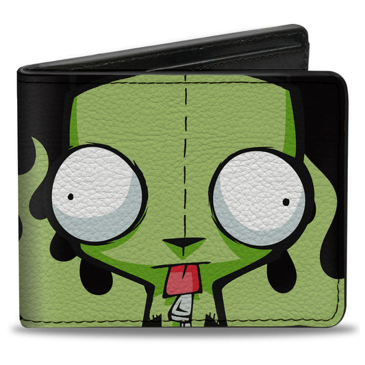 Bi-Fold Wallet - Invader Zim GIR Dog Tongue Out Pose Black/Green