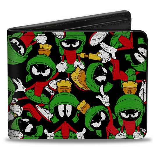 Bi-Fold Wallet - Marvin the Martian Poses Scattered Black