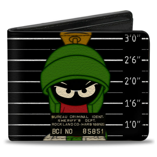 Bi-Fold Wallet - Marvin the Martian ROCKLAND CO Mug Shot Black White