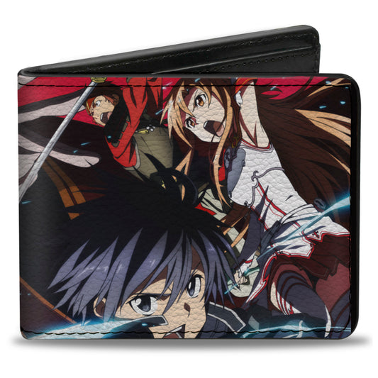 Bi-Fold Wallet - SWORD ART ONLINE Five Character Group Pose and Title Logo Red