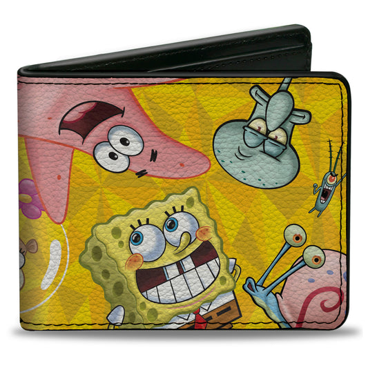 Bi-Fold Wallet - SpongeBob SquarePants Characters Pose Toss Yellows