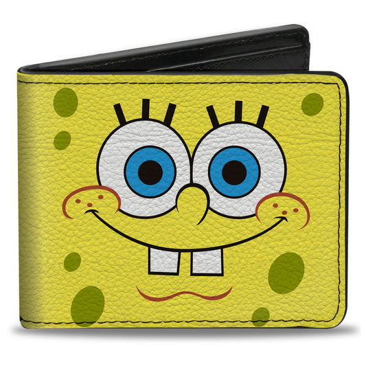 Bi-Fold Wallet - Sponge Bob Face CLOSE-UP Yellows