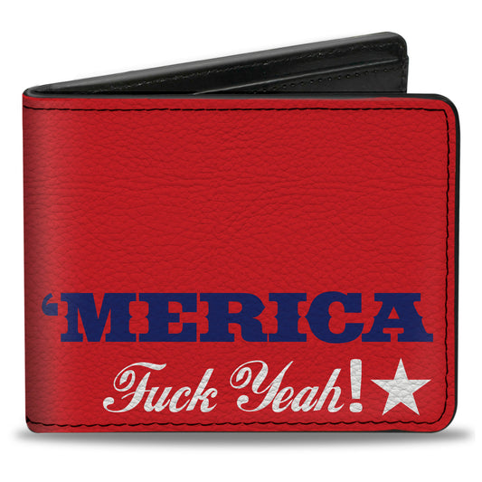 Bi-Fold Wallet - 'MERICA FUCK YEAH! Star Red Blue White