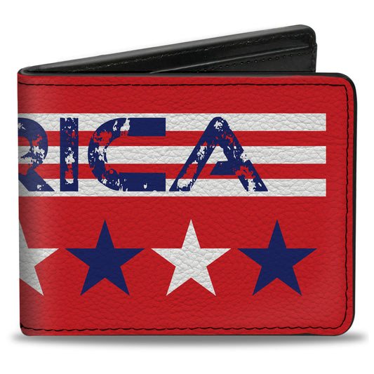 Bi-Fold Wallet - 'MERICA Stripes Stars Red White Blue