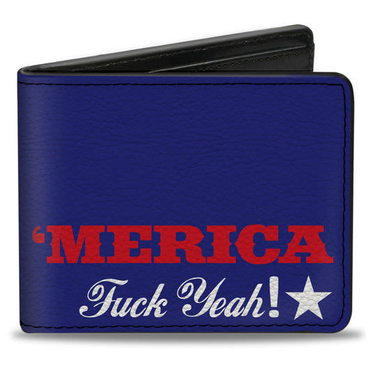 Bi-Fold Wallet - 'MERICA FUCK YEAH! Star Blue Red White