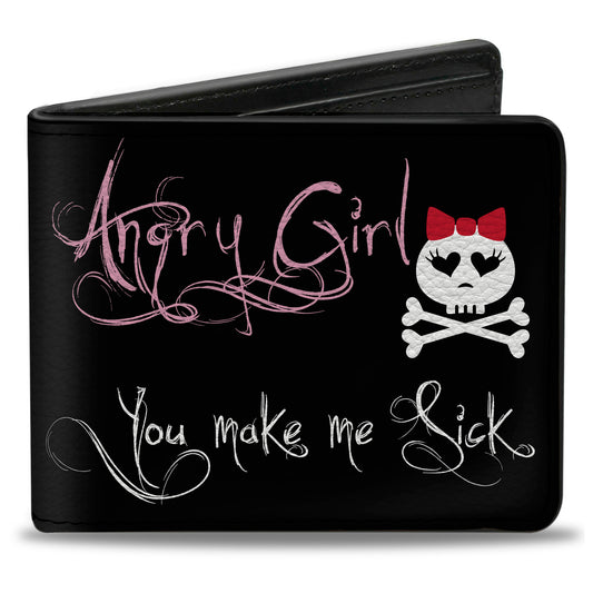 Bi-Fold Wallet - Angry Girl Mad As Hell You Make Me Sick