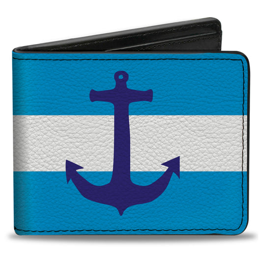 Bi-Fold Wallet - Anchor Stripe Blues White