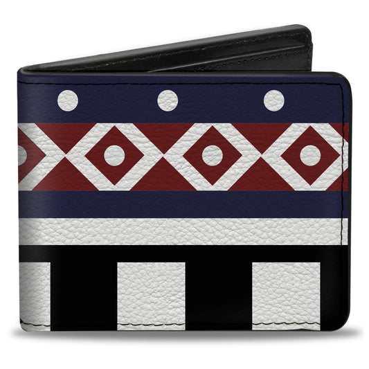 Bi-Fold Wallet - Aztec13 White Navy Red Black