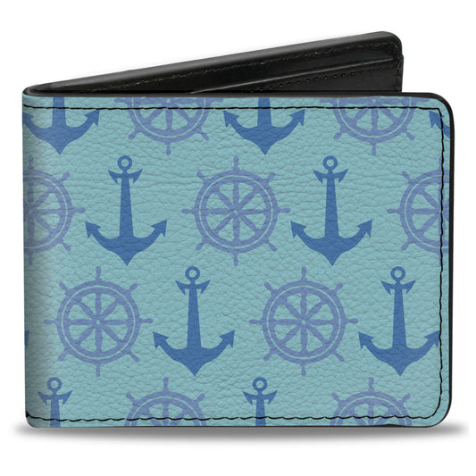 Bi-Fold Wallet - Anchor2 Helm Monogram Blues