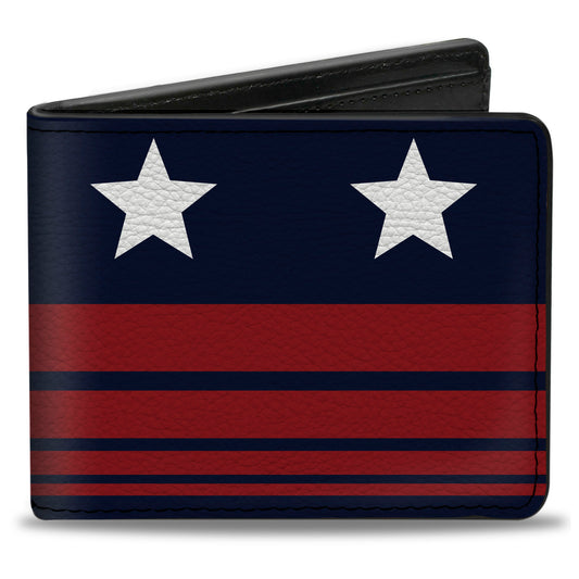 Bi-Fold Wallet - Americana Stars & Stripes4 Blue White Red