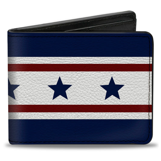 Bi-Fold Wallet - Americana Stars & Stripes 6 Blue White Red