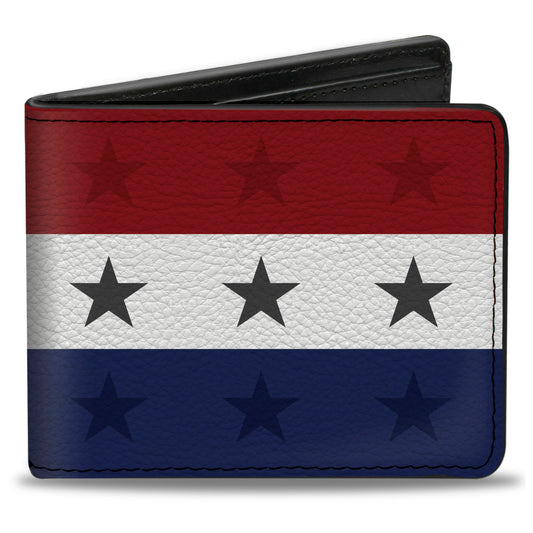 Bi-Fold Wallet - Americana Star Stripes Red White Blue