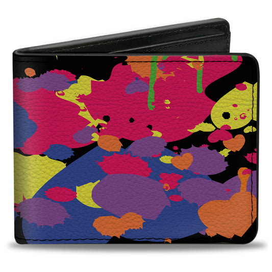 Bi-Fold Wallet - Buckle-Down Paint Splatter Black Neon
