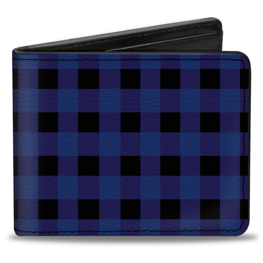 Bi-Fold Wallet - Buffalo Plaid Black Blue