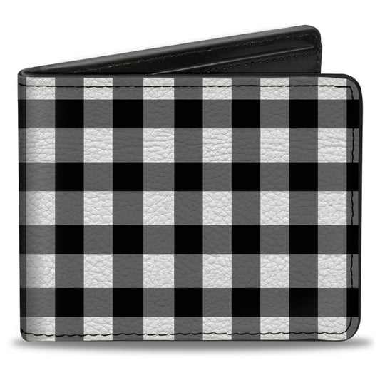 Bi-Fold Wallet - Buffalo Plaid Black White