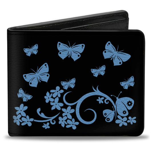 Bi-Fold Wallet - Butterfly Garden Black Blue