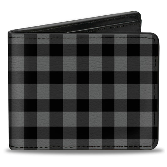 Bi-Fold Wallet - Buffalo Plaid Black Gray