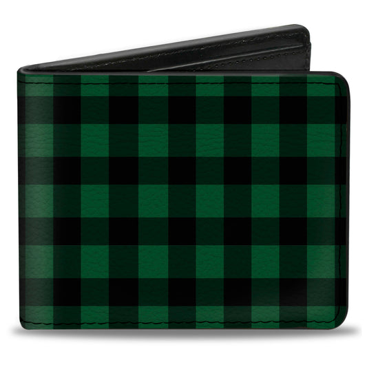 Bi-Fold Wallet - Buffalo Plaid Black Green