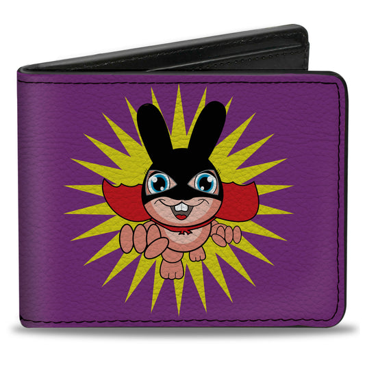 Bi-Fold Wallet - Bunny Superhero Purple