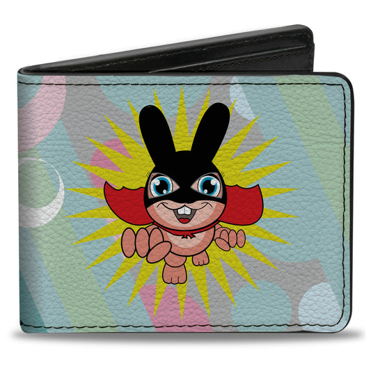 Bi-Fold Wallet - Bunny Superhero Multi Pastel