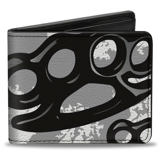 Bi-Fold Wallet - Brass Knuckles White Gray Black