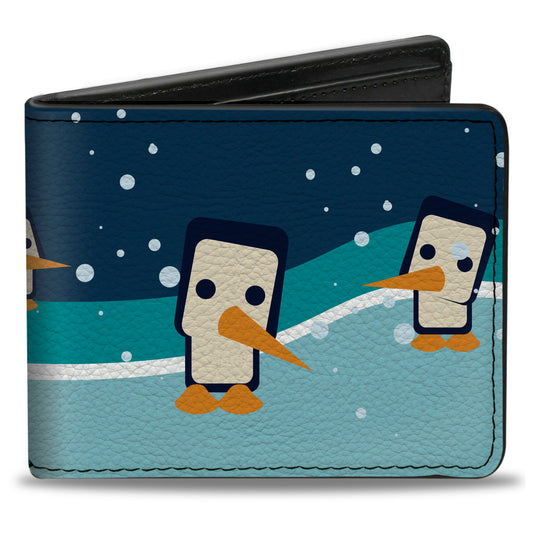 Bi-Fold Wallet - Block Penguins Navy