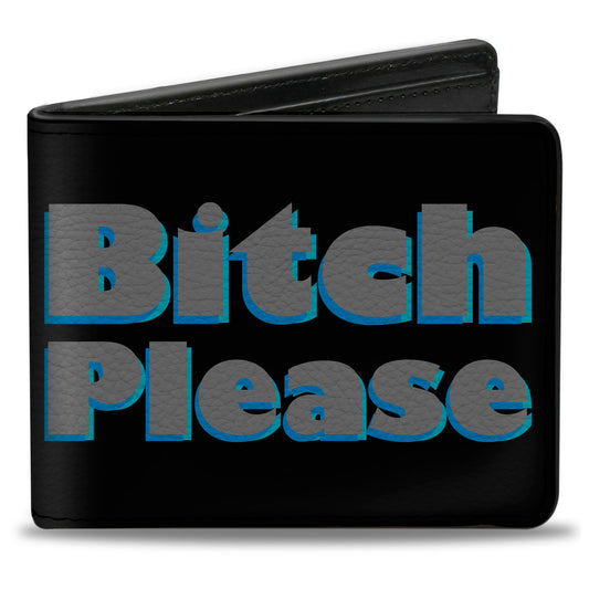 Bi-Fold Wallet - BITCH PLEASE Black Blue Gray